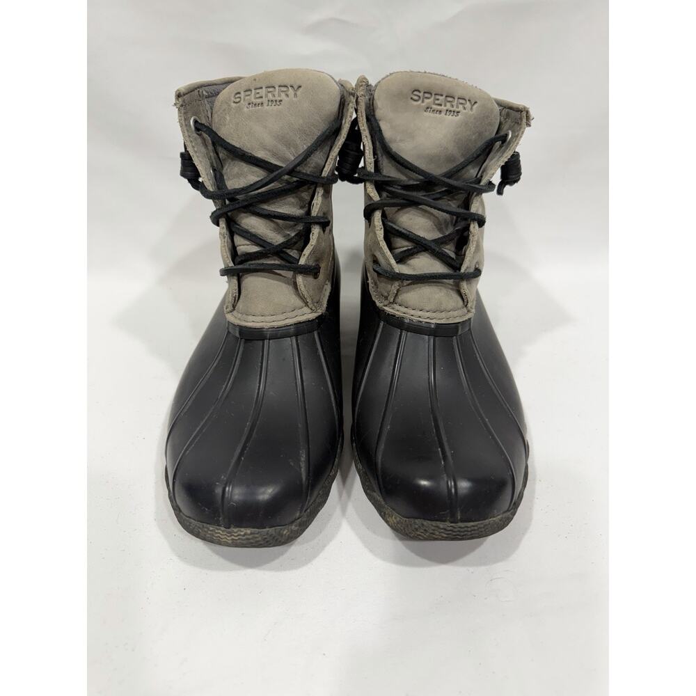 Sperry STS81732 Saltwater Gray Waterproof Duck Boots Women's SZ 8.5 Outdoors